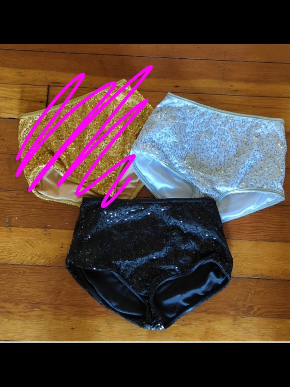 Sequin High-Waist Dance Shorts —  Silver, Black